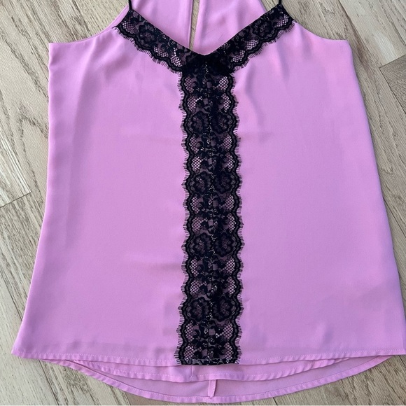 Express Pink Lace Trim Cami Top Valentines Party Chic Size XS - Picture 6 of 11